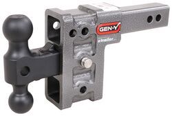 Gen-Y Adjustable 2-Ball Mount w/ Stacked Receivers - 2" Hitch - 5" Drop/Rise - 16K - 325-GH-513