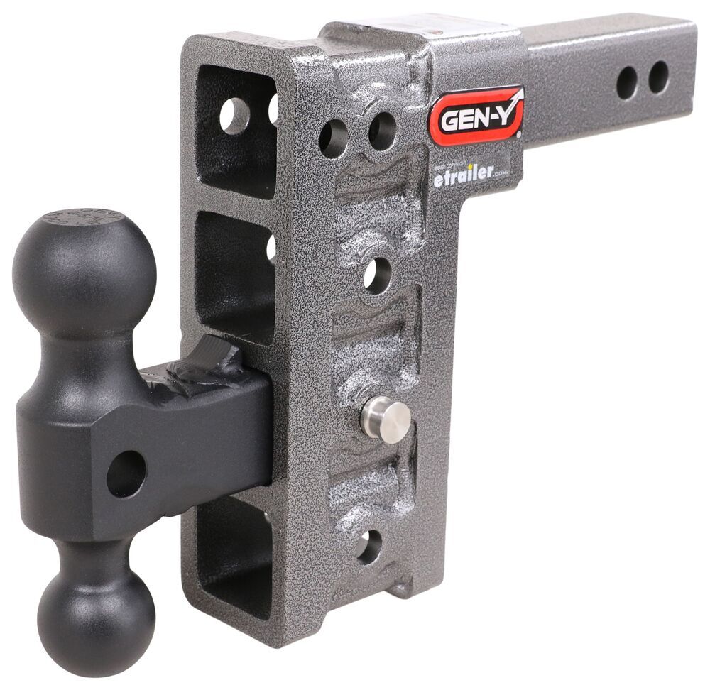 Gen-Y Adjustable 2-Ball Mount w/ Stacked Receivers - 2" Hitch - 7-1/2" Drop/Rise - 16K 2 Inch Ball,2-5/16 Inch Ball,Two Balls 325-GH-514