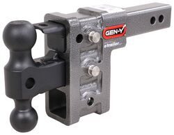 Gen-Y Adjustable 2-Ball Mount w/ Stacked Receivers - 2" Hitch - 5" Drop/Rise - 16K - 325-GH-523