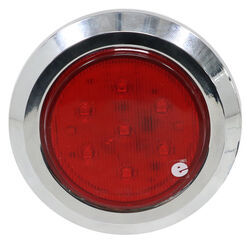 LED Trailer Clearance or Side Marker Light with Chrome Bezel - 7 Diodes - Red Lens - 328-003-1400R