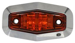 LED Trailer Clearance or Side Marker Light with Chrome Bezel - 2 Diodes - Amber Lens - 328-003-19A