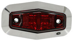 LED Trailer Clearance or Side Marker Light with Chrome Bezel - 2 Diodes - Red Lens - 328-003-19R