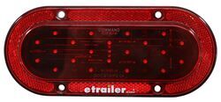 LED Trailer Light w/ Reflector - Brake, Tail, Turn - Submersible - Surface Mount - Oval - Red