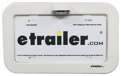 Trailer License Plate Holder with LED Light - 3 Diodes - Clear Lens - White Frame - 328-003-71PE
