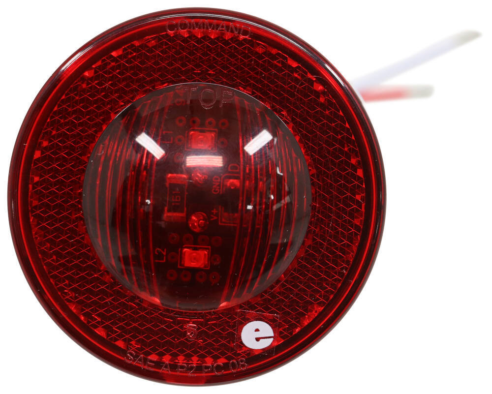 LED Trailer Clearance and Side Marker Light with Reflex Reflector - 2 Diodes - Red Lens 2-1/2 Inch Diameter 328-K-500B