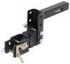 adjustable ball mount drop - 4 inch rise lock n roll articulating hitch w/ 3-position channel 2 receivers vehicle side 11k