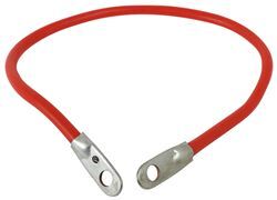 Replacement Battery Cable for Fisher Snow Plow - 22" Long - 3/8" Terminal Holes - Red - 3371306455
