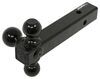 fixed ball mount 10000 lbs gtw class iv buyers products tri-ball hitch - hollow shank with black steel balls