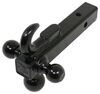 ball mount only buyers products tri-ball hitch - tubular shank with black balls and recovery hook