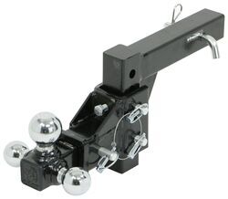 Buyers Products Adjustable Tri-Ball Mount for 2" Hitches - 6" Drop/Rise - Solid Shank - 3371802225