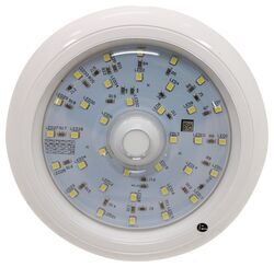 LED Trailer Dome Light with Switch - Surface Mount - 2,200 Lumens - White Base - Clear Lens