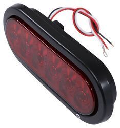LED Trailer Tail Light with Grommet - Stop, Turn, Tail - 6 Diodes - Oval - Red Lens - 3375626157
