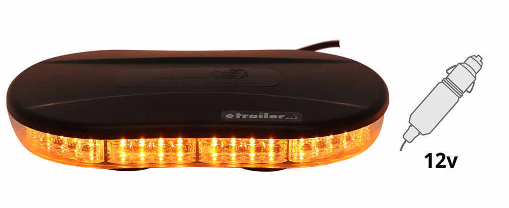 Low Profile LED Mini Strobe Light Bar - Magnetic Mount - 20 Flash Patterns - Oval - Amber LEDs 20 Flash Patterns 3378891080