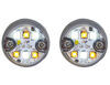 round wired hidden led strobe light kit w/ in-line flashers - push-on 19 flash patterns amber/white qty 2