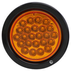 Round LED Strobe Light - Recessed Mount - 6 Flash - Amber Lens - 12V/24V - 337SL40AR