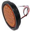round recessed mount led strobe light - 6 flash amber lens 12v/24v