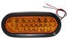 oval recessed mount led strobe light - 6 flash amber leds lens