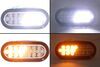 oval 1 flash pattern led strobe light - recessed mount quad amber and white leds clear lens