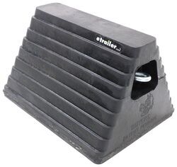 Buyers Products 9-1/2" Wheel Chock w/ Recessed Chain Eye - Black Rubber - Qty 1 - 337WC6810L