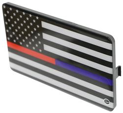 Thin Red & Blue Line Faceplate for Bright Hitch Trailer Hitch Cover - American Flag