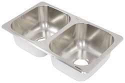 LaSalle Bristol Double Bowl RV Kitchen Sink - 27" Long x 16" Wide - Stainless Steel - 34413TLSB27167