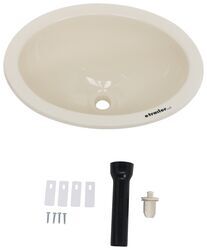 LaSalle Bristol Single Bowl RV Bathroom Sink - 13-3/4" Long x 10-3/8" Wide - Parchment