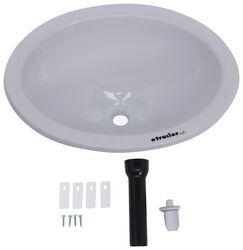 LaSalle Bristol Single Bowl RV Bathroom Sink - 13-3/4" Long x 10-3/8" Wide - White - 34416156PWA