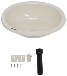 LaSalle Bristol Single Bowl RV Bathroom Sink - 16" Long x 12-1/4" Wide - Parchment