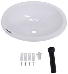 LaSalle Bristol Single Bowl RV Bathroom Sink - 15-3/4" Long x 12-3/8" Wide - White - 34416166PW