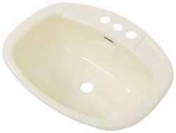 LaSalle Bristol Single Bowl RV Bathroom Sink - 20" Long x 16" Wide - Parchment