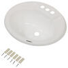 LaSalle Bristol Single Bowl RV Bathroom Sink - 20" Long x 17" Wide - White Oval Sink 34416370PWA
