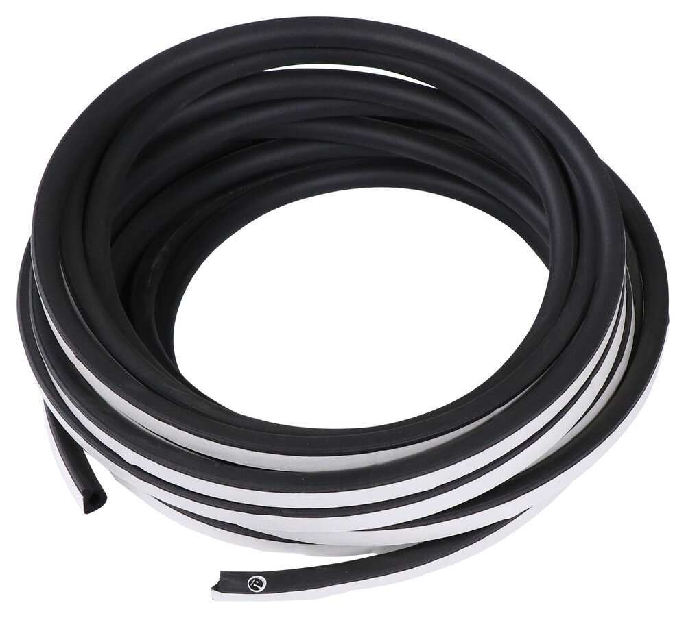 D-Shaped Rubber Seal for Enclosed Trailer - Stick On - 25' Long x 1/2" Tall Rubber 362WS1463-25