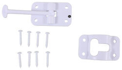 T-Style Hook and Keeper Door Holder for Enclosed Trailer - 3-1/2" Hook - Plastic - Polar White