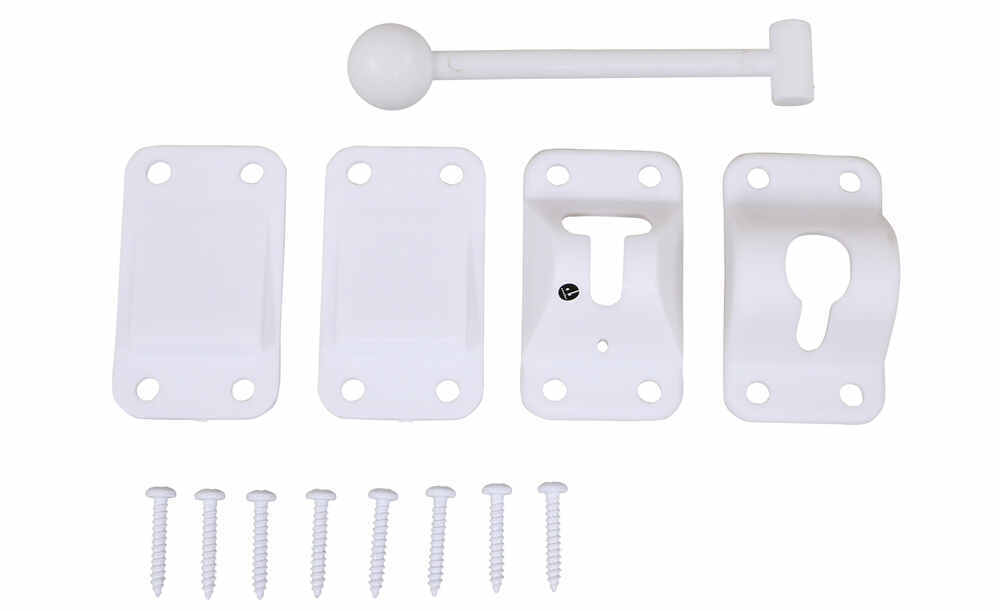 T-Style Hook and Keeper Door Holder for Enclosed Trailer - 4" Hook - Plastic - Polar White Plastic 37210465