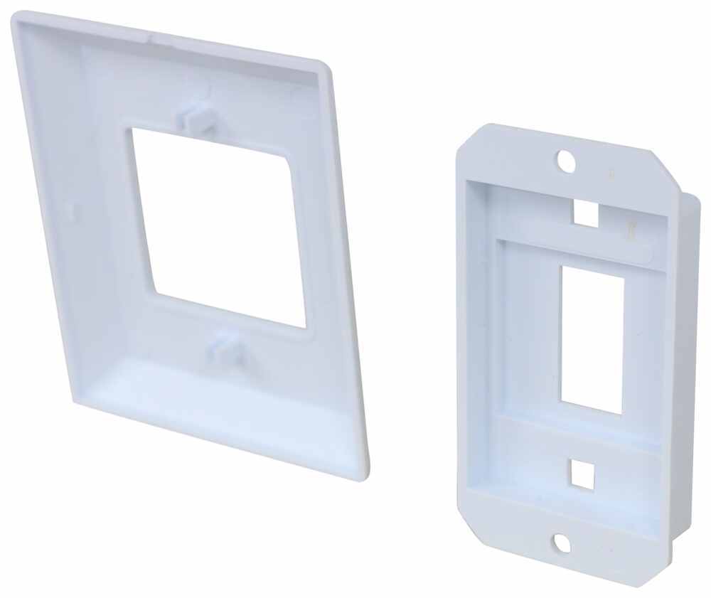 Single Bezel RV Switch Faceplate - White JR Products Accessories and ...