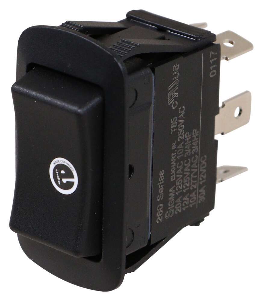 Single Momentary Switch - On/Off/On - Water Resistant - DPDT - Black JR ...