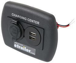 Multi Device RV Charging Station - 12V Socket - 2 USB Ports - Hardwire - Black - 37215095