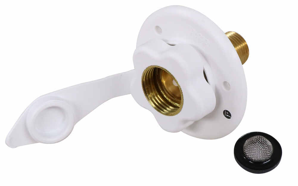 Xastro RV City Water Fill Inlet Motorhome Camper City Water Fill Inlet Flange Brass RV Water Hookup Connector FPT 1/2 Flange is 3 Diameter 