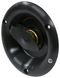 RV City Water Inlet w/ Brass Check Valve - 1/2" MPT - Plastic Flange - Recessed Mount - Black - 372321-B-36-A