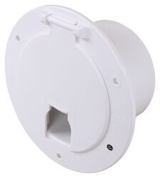 Electrical Cable Hatch for RVs - 5-1/8" Diameter - White - 372541-2-A