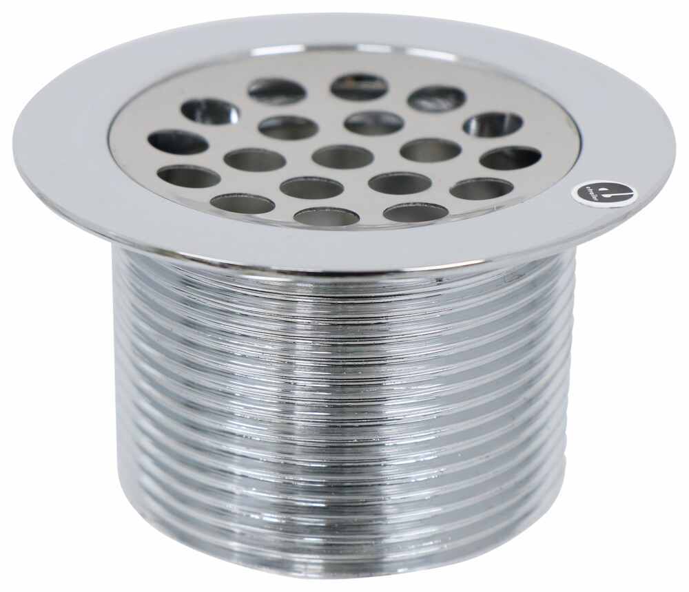 RV Shower Drain with Strainer 2" Diameter Chrome Plated Steel JR