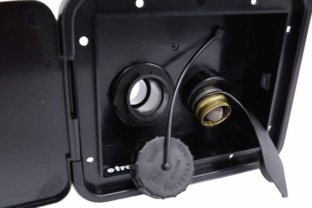 RV City Water And Gravity Fill Inlets With Locking Hatch X Black JR Products