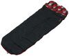 AceCamp black Mesa sleeping bag with red and black plaid fleece liner.