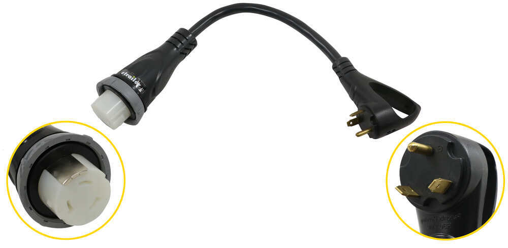 Furrion RV Power Cord Adapter - LED - 50 Amp Female to 30 Amp Male - 22-3/4" Long 50 Amp Female Plug 381649