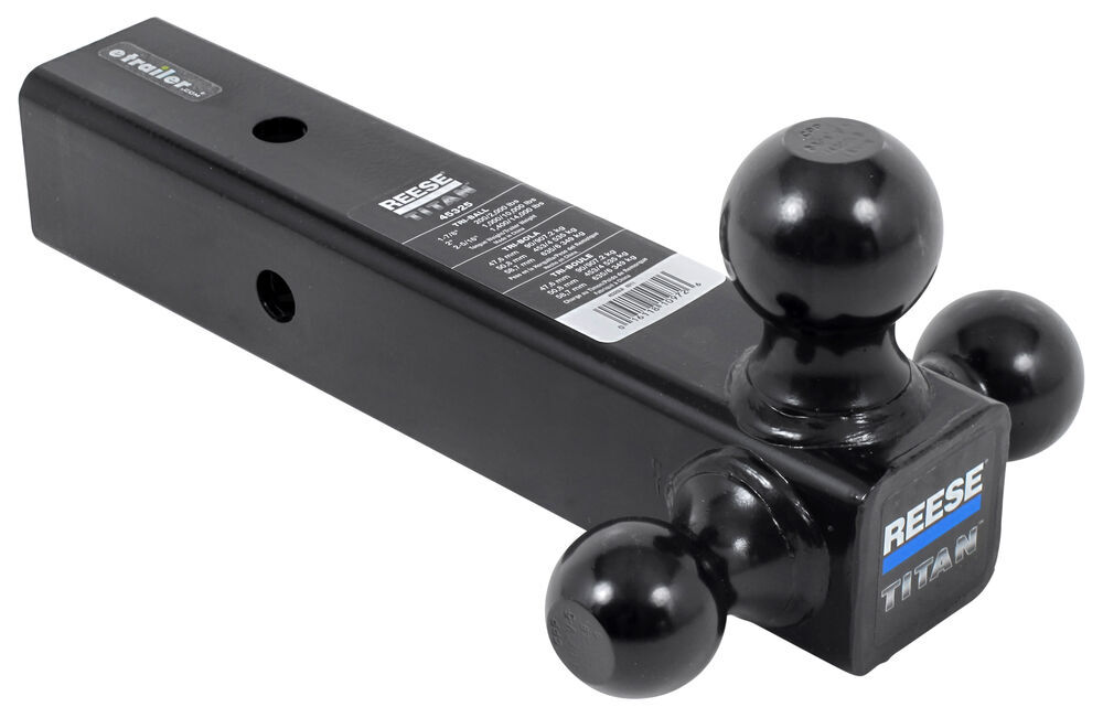 Black Balls Fits for 2 inch Receiver with Black Dogbone Trailer Hitch Lock TOPTOW 64181HL Trailer Receiver Hitch Triple Ball Mount with Hook