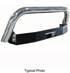 Westin MAX Stainless Steel Bull Bar with Black Powder Coated Steel Winch Mounting Tray - 46-43740-23905