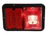 Bargman LED Double Tail Light - 5 Function - 18 Diodes - Black Base - Red and Clear Lens Recessed Mount 47-84-008