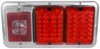 Bargman LED Triple Tail Light - 5 Function - 36 Diodes - Chrome Base - Red and Clear Lens LED Light 47-85-002