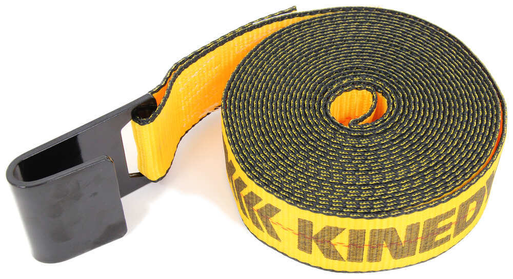 Kinedyne Tie-Down Strap for Truck and Trailer Winch - Flat Hook - 2" x 25' - 3,335 lbs - 4821HD-27F