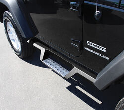 Westin HDX Nerf Bars with Drop Steps - 4" Wide - Black Powder Coated Stainless Steel           